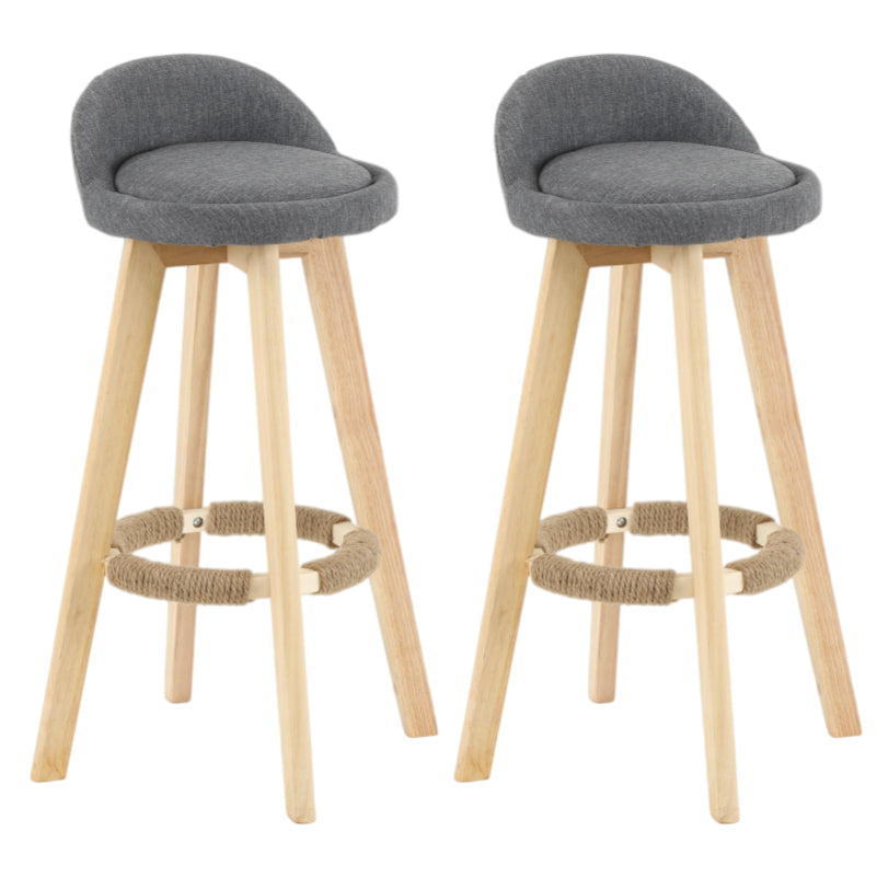 Taburete moderno sin brazos para mostrador, taburete de bar de madera para sala de estar con cojín y pedal