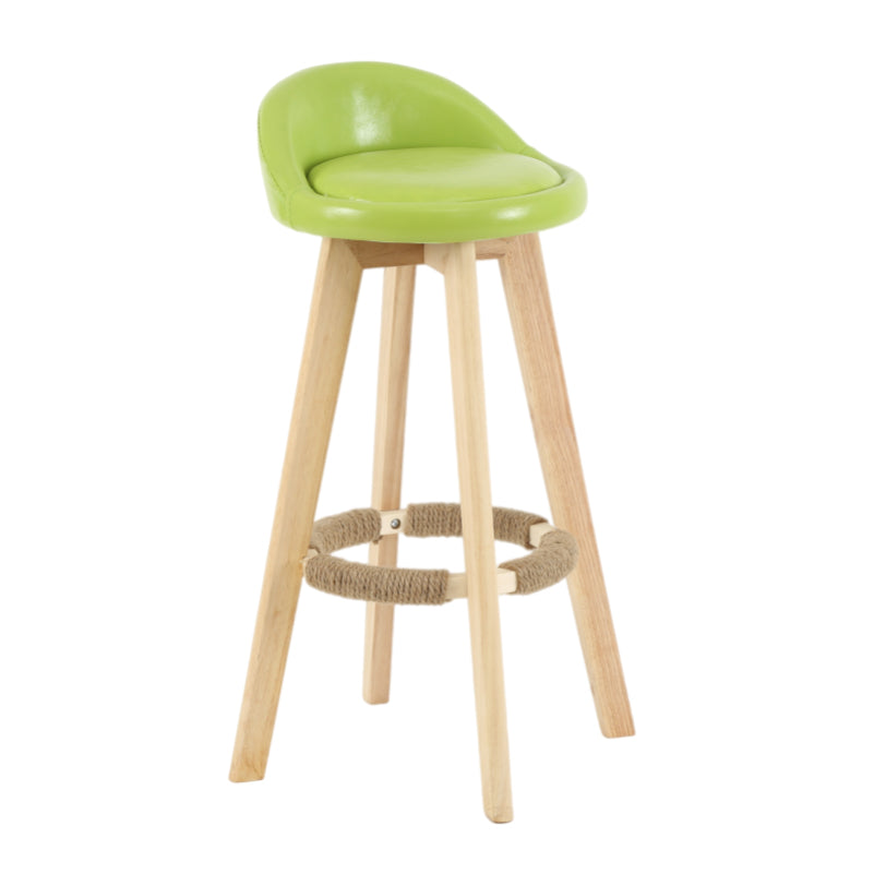 Taburete moderno sin brazos para mostrador, taburete de bar de madera para sala de estar con cojín y pedal