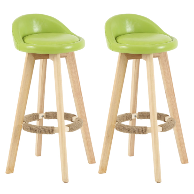Taburete moderno sin brazos para mostrador, taburete de bar de madera para sala de estar con cojín y pedal