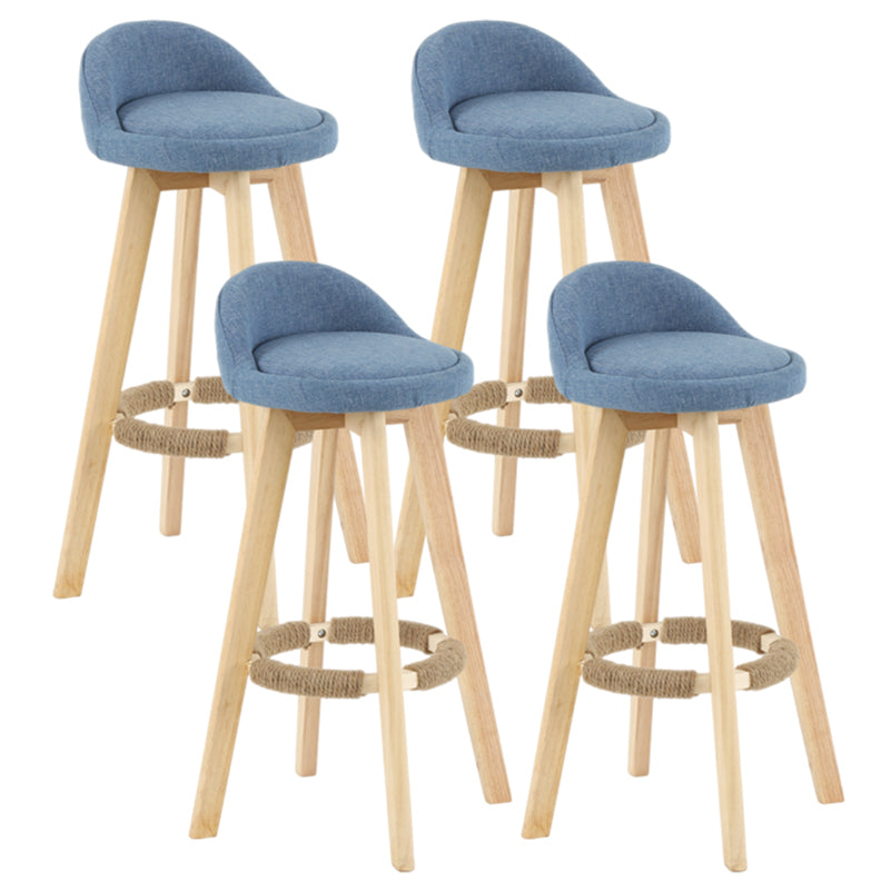 Taburete moderno sin brazos para mostrador, taburete de bar de madera para sala de estar con cojín y pedal