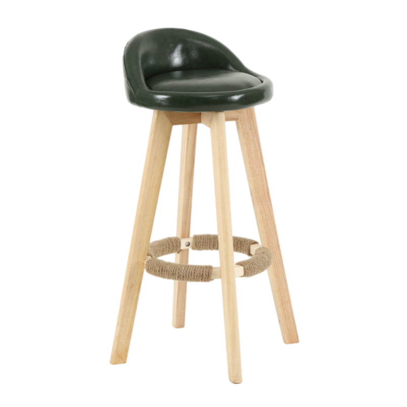 Moderner Tresenhocker ohne Armlehnen, Holz-Wohnzimmer-Barhocker mit Kissen und Pedal