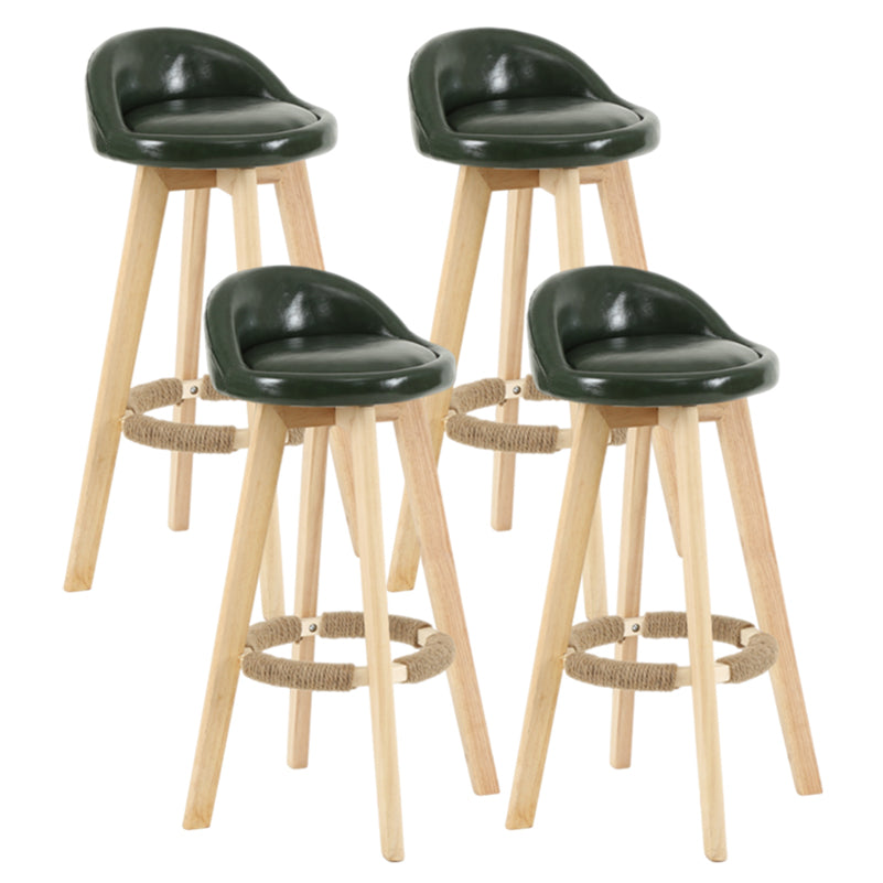 Taburete moderno sin brazos para mostrador, taburete de bar de madera para sala de estar con cojín y pedal