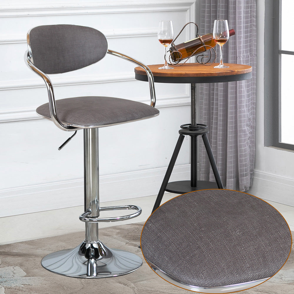 Modern Metal Low Back Bar Stool Armed Adjustable Swivel Bucket Counter Stool