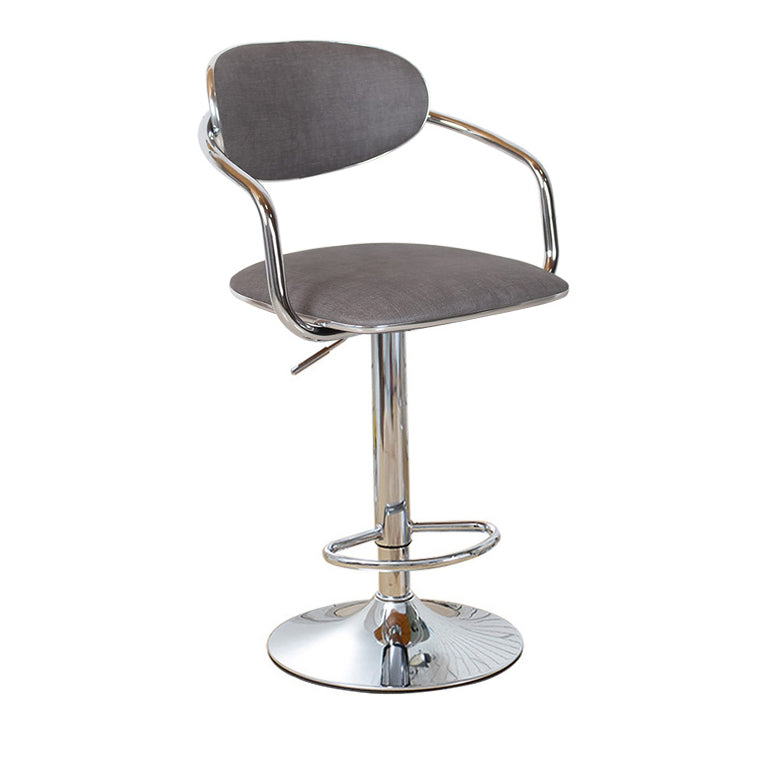 Modern Metal Low Back Bar Stool Armed Adjustable Swivel Bucket Counter Stool