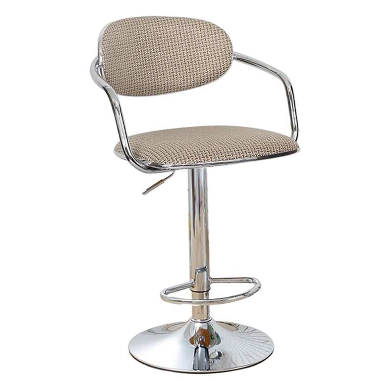 Modern Metal Low Back Bar Stool Armed Adjustable Swivel Bucket Counter Stool