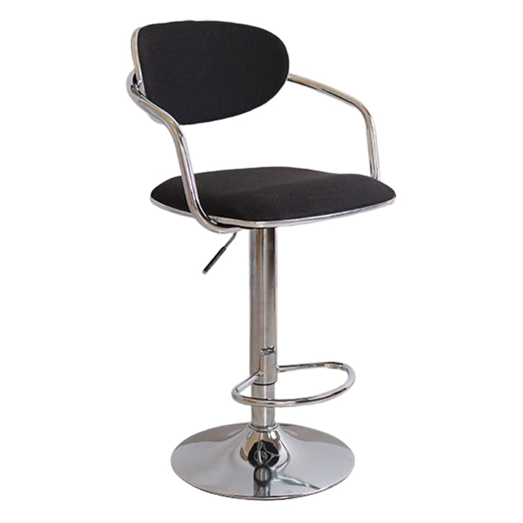 Modern Metal Low Back Bar Stool Armed Adjustable Swivel Bucket Counter Stool
