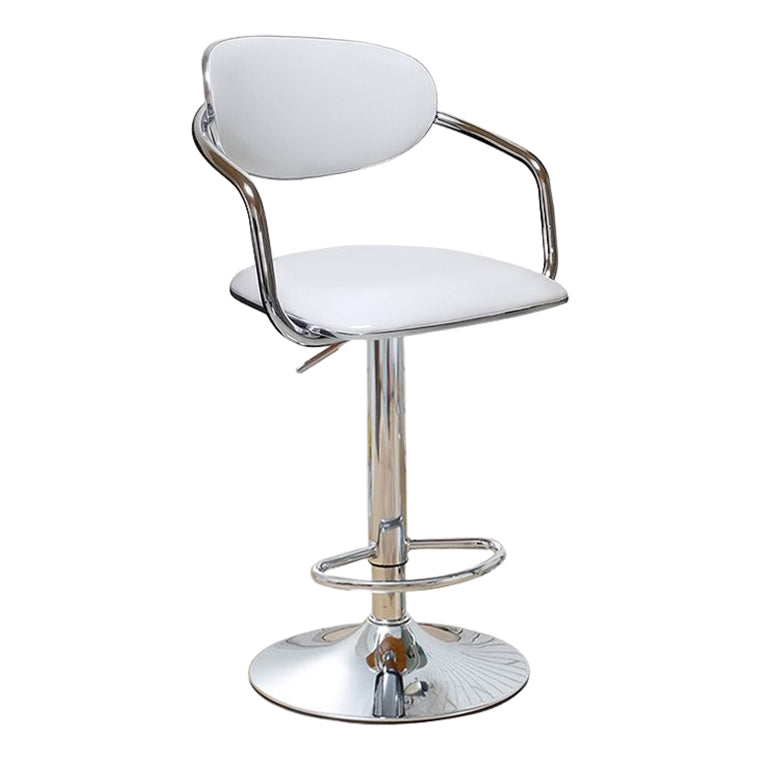 Modern Metal Low Back Bar Stool Armed Adjustable Swivel Bucket Counter Stool