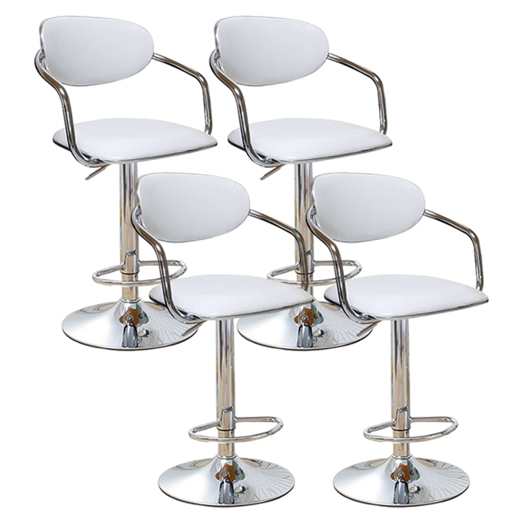 Modern Metal Low Back Bar Stool Armed Adjustable Swivel Bucket Counter Stool