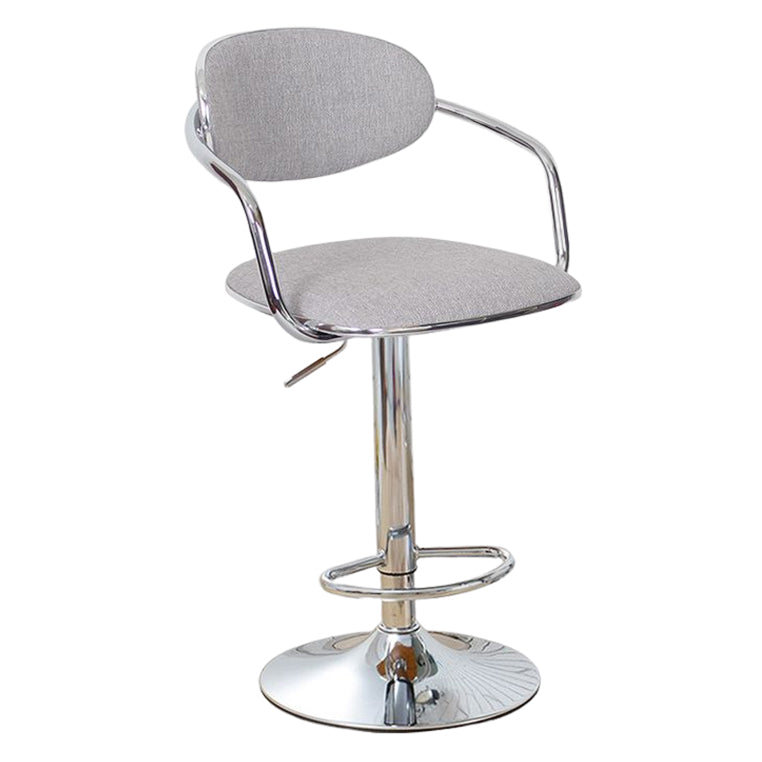 Modern Metal Low Back Bar Stool Armed Adjustable Swivel Bucket Counter Stool