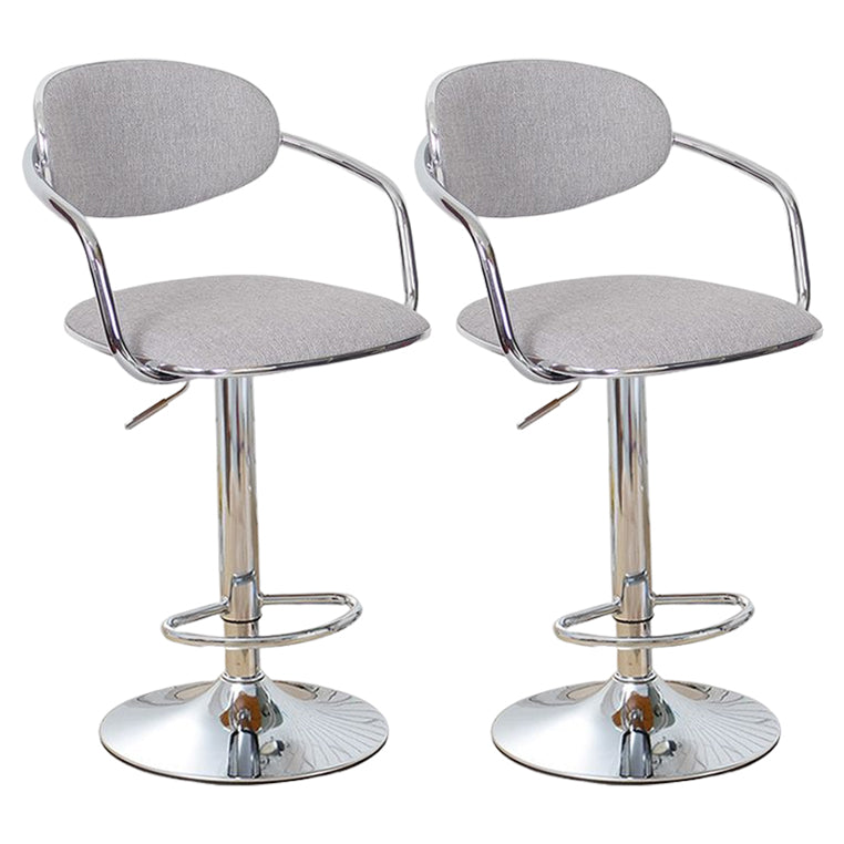 Modern Metal Low Back Bar Stool Armed Adjustable Swivel Bucket Counter Stool