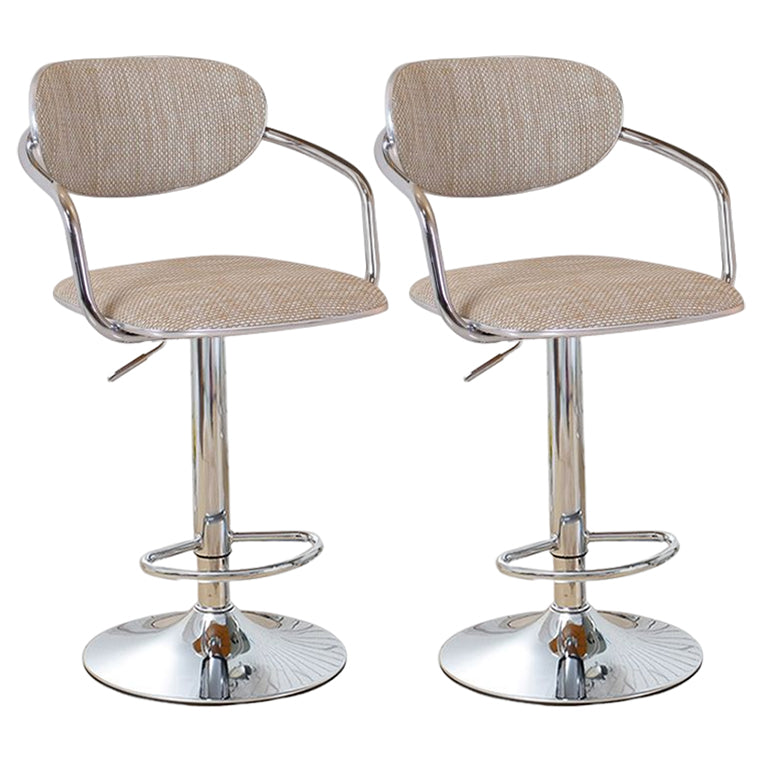 Modern Metal Low Back Bar Stool Armed Adjustable Swivel Bucket Counter Stool
