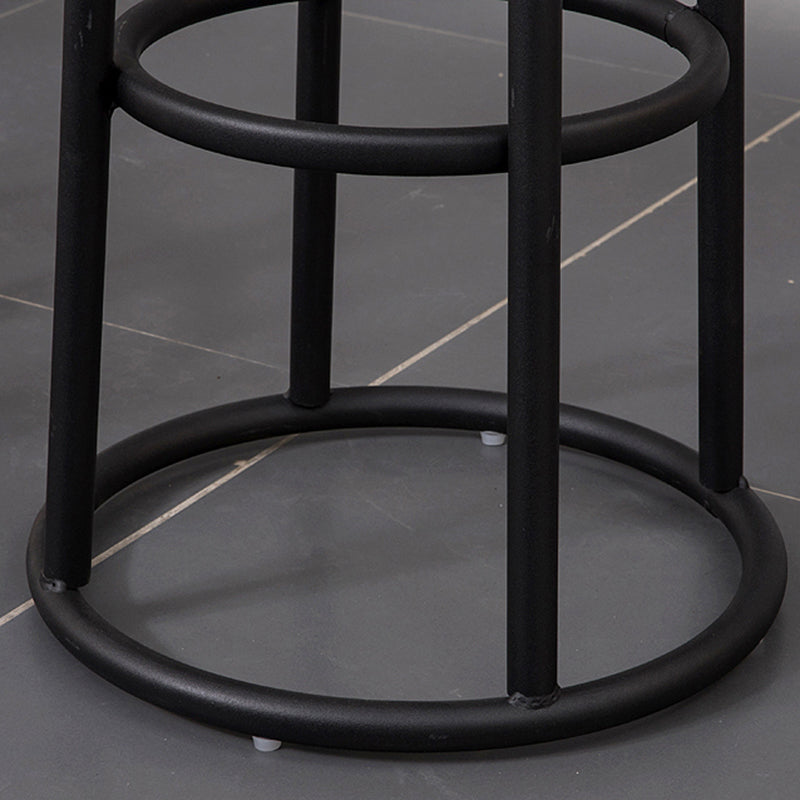 Modern Round Bar Stool Footrest Backless Counter and Bar Stool with Iron Legs
