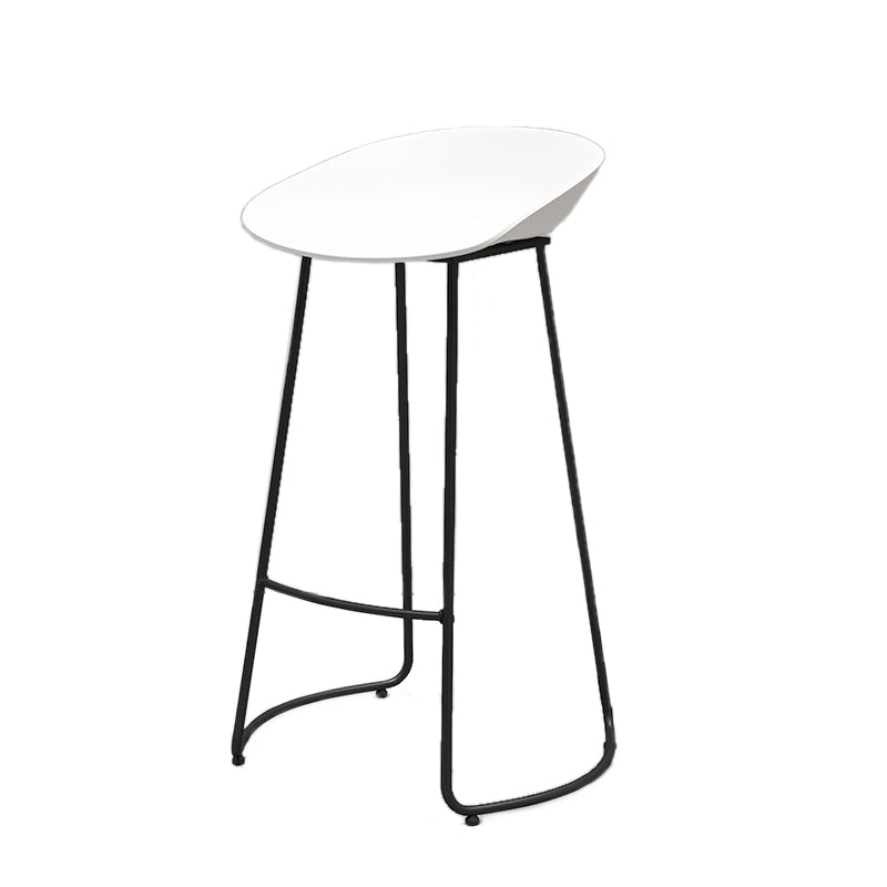 Modern Style Metal Bar Stool with Footrest and Low Back Cafe Creative Bar Stool