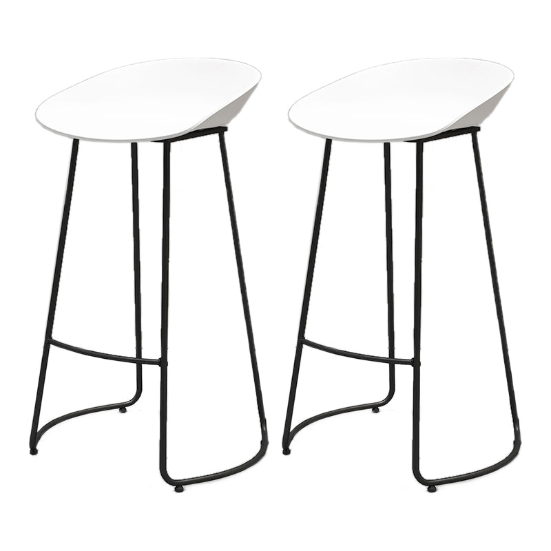 Modern Style Metal Bar Stool with Footrest and Low Back Cafe Creative Bar Stool