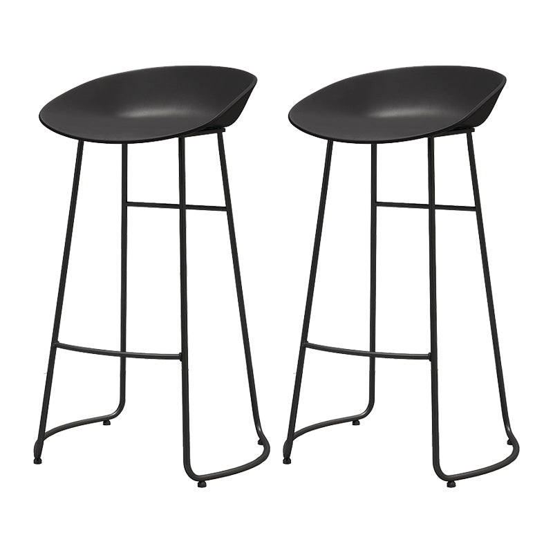 Modern Style Metal Bar Stool with Footrest and Low Back Cafe Creative Bar Stool