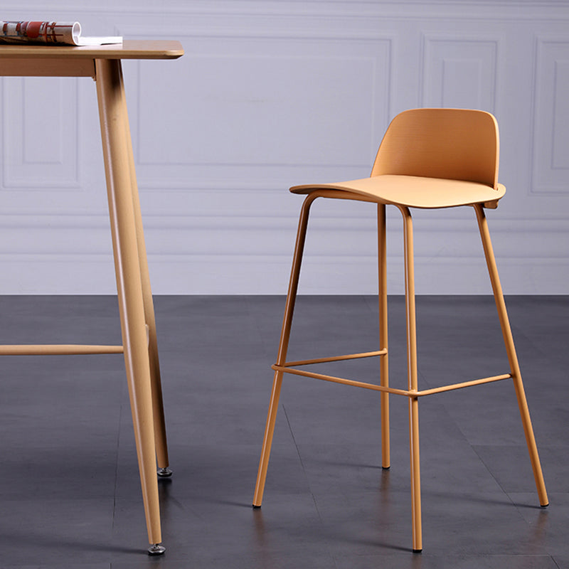 Industrial Style Bar-stool Rectangle PP Seat Counter Stool for Kitchen Bar