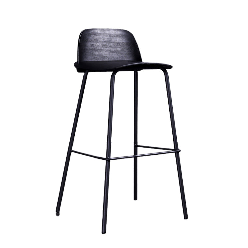 Industrial Style Bar-stool Rectangle PP Seat Counter Stool for Kitchen Bar