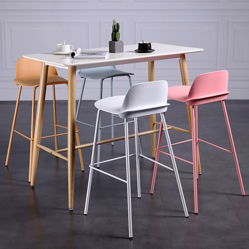 Industrial Style Bar-stool Rectangle PP Seat Counter Stool for Kitchen Bar