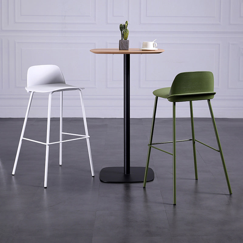 Industrial Style Bar-stool Rectangle PP Seat Counter Stool for Kitchen Bar