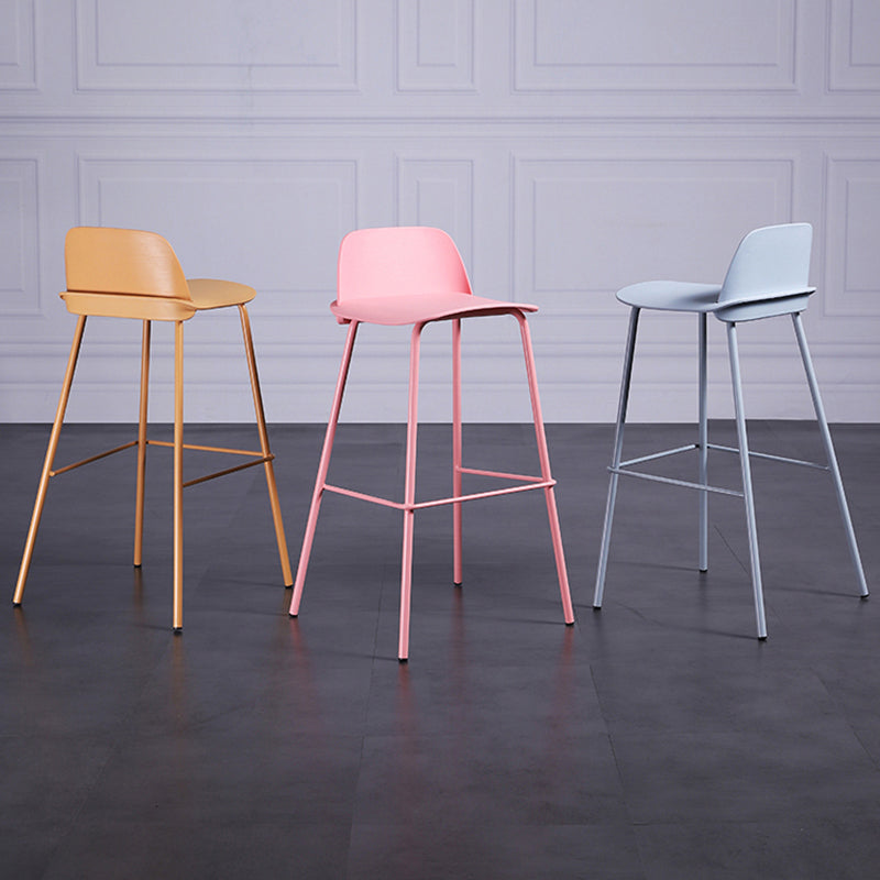 Industrial Style Bar-stool Rectangle PP Seat Counter Stool for Kitchen Bar