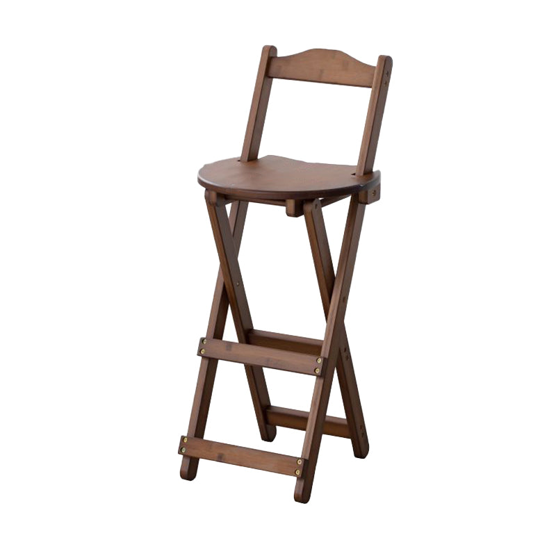 Contemporary Solid Wood Folding Bar Stool Indoor Bar Stool with Wooden Seat