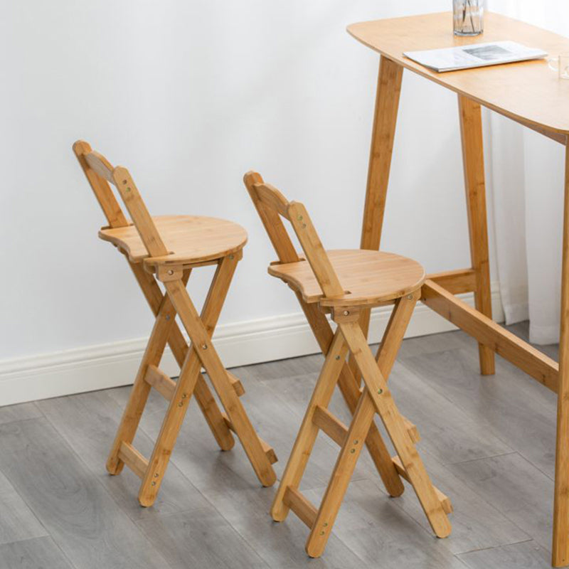 Contemporary Solid Wood Folding Bar Stool Indoor Bar Stool with Wooden Seat