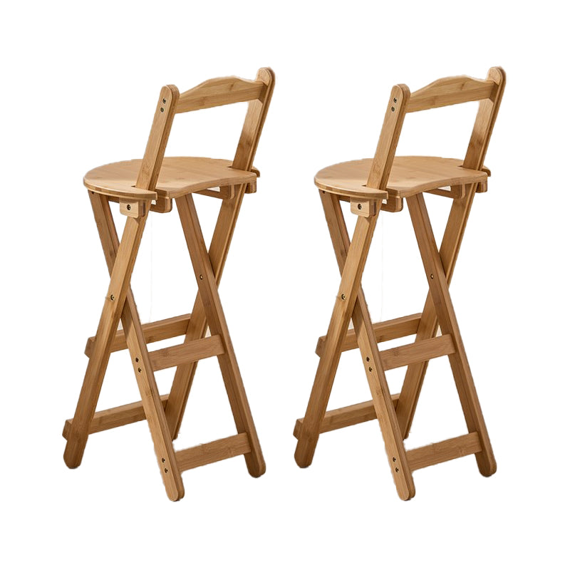 Contemporary Solid Wood Folding Bar Stool Indoor Bar Stool with Wooden Seat