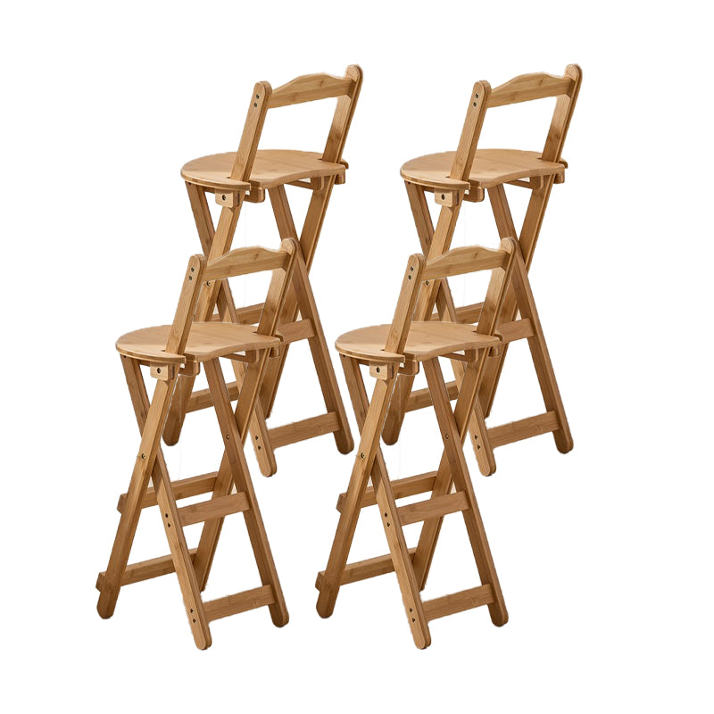 Contemporary Solid Wood Folding Bar Stool Indoor Bar Stool with Wooden Seat