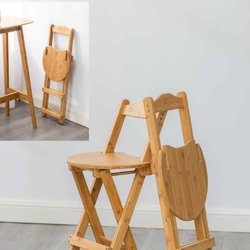Contemporary Solid Wood Folding Bar Stool Indoor Bar Stool with Wooden Seat
