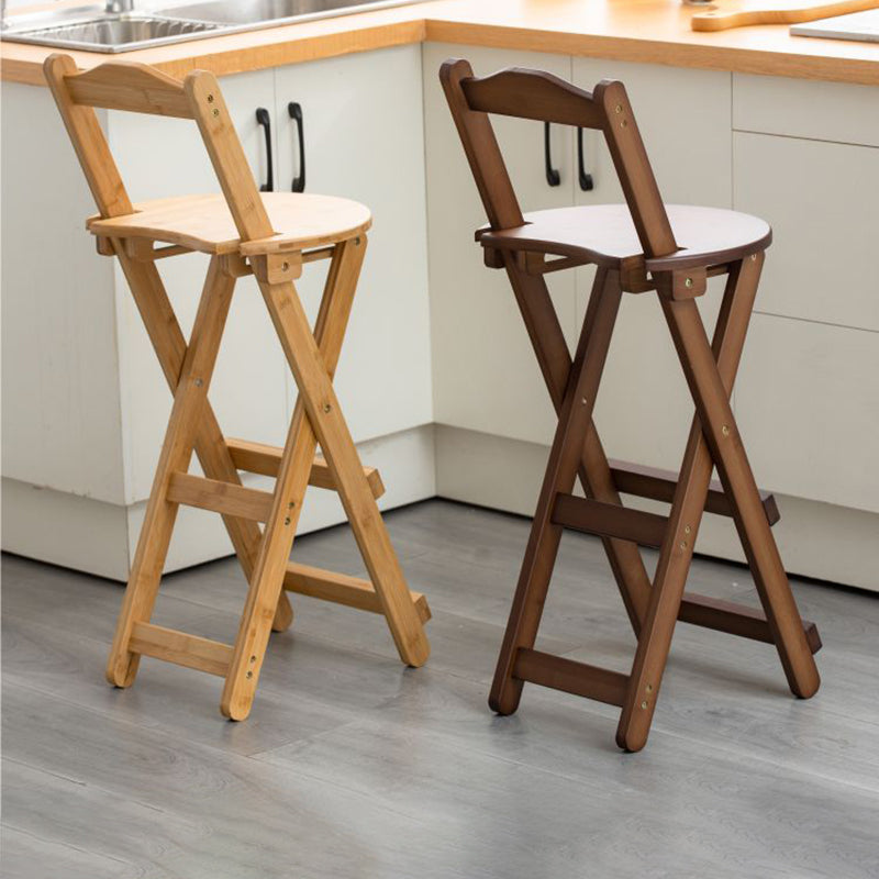 Contemporary Solid Wood Folding Bar Stool Indoor Bar Stool with Wooden Seat