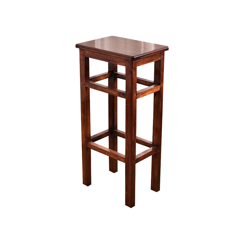Modern Armless Stackable Counter Stool Wood Study Bar Stool with Wooden Seat and Pedal