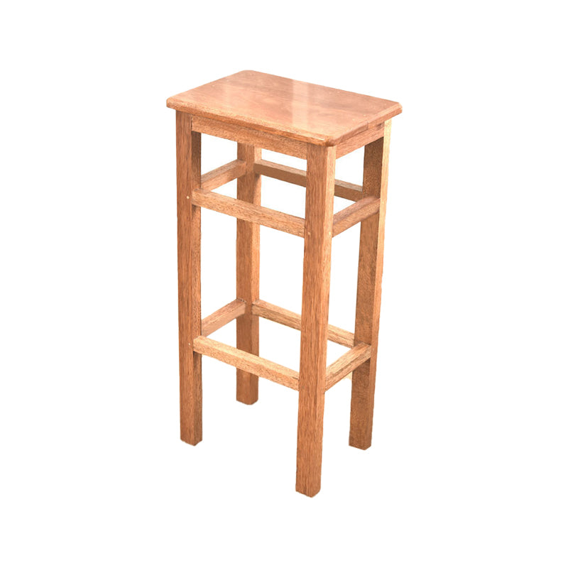 Modern Armless Stackable Counter Stool Wood Study Bar Stool with Wooden Seat and Pedal