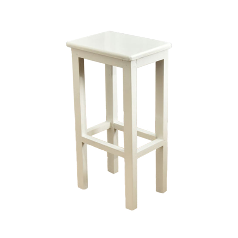 Modern Armless Stackable Counter Stool Wood Study Bar Stool with Wooden Seat and Pedal