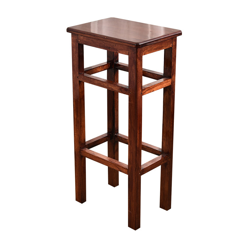 Modern Armless Stackable Counter Stool Wood Study Bar Stool with Wooden Seat and Pedal
