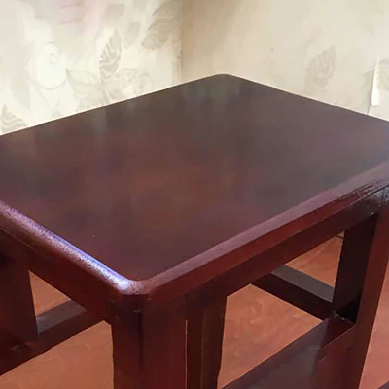 Modern Armless Stackable Counter Stool Wood Study Bar Stool with Wooden Seat and Pedal