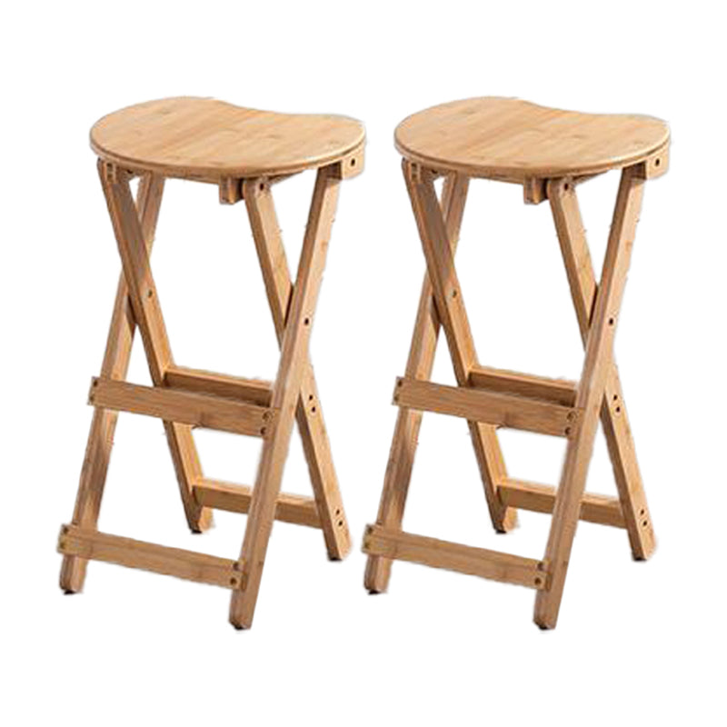 Taburete de bar de madera plegable sin brazos moderno para cocina con asiento de madera