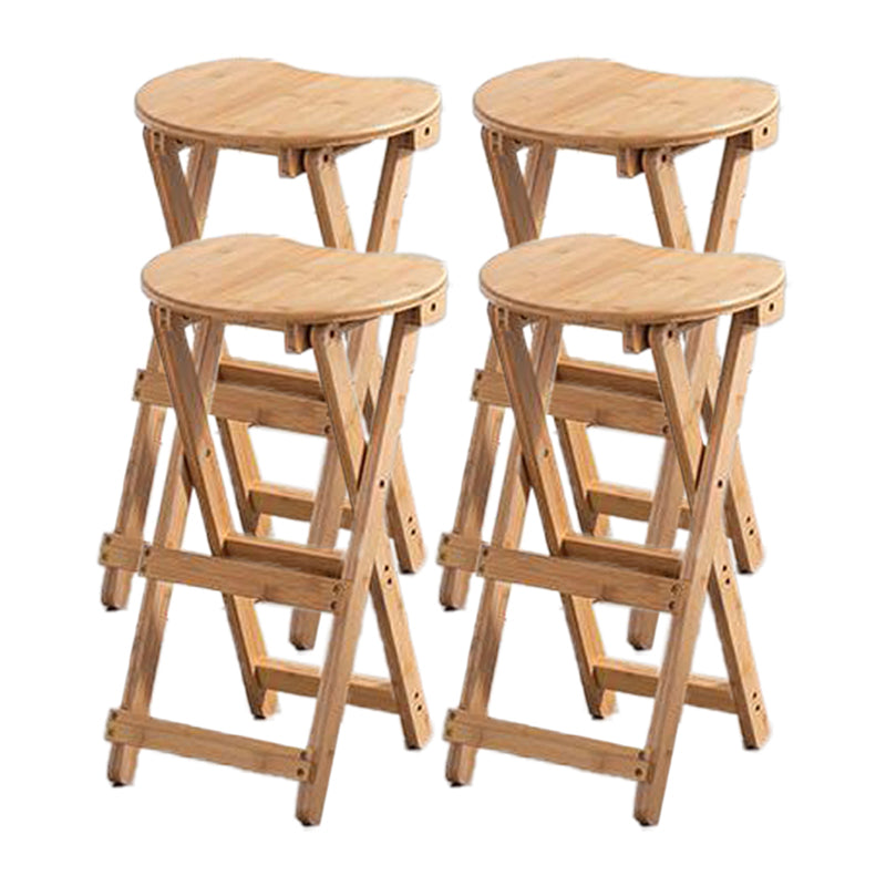 Taburete de bar de madera plegable sin brazos moderno para cocina con asiento de madera