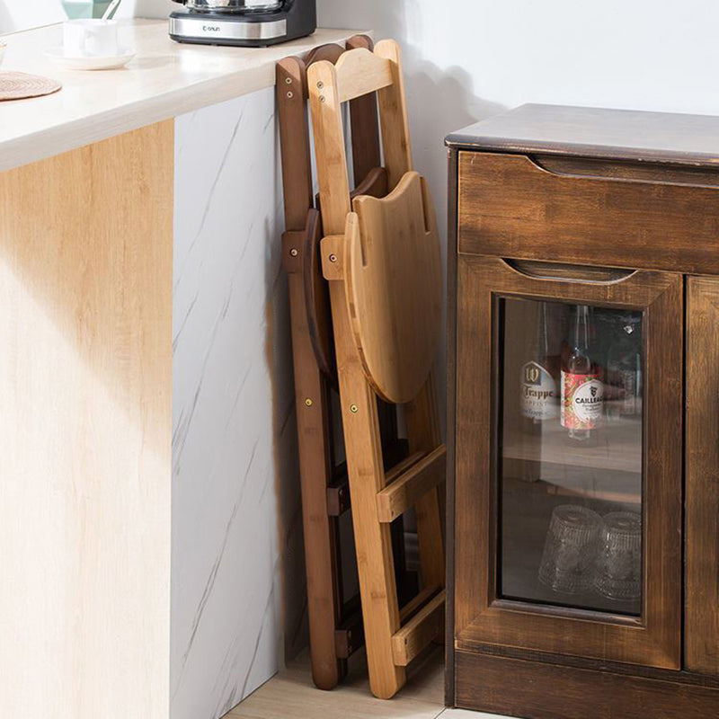 Taburete de bar de madera plegable sin brazos moderno para cocina con asiento de madera