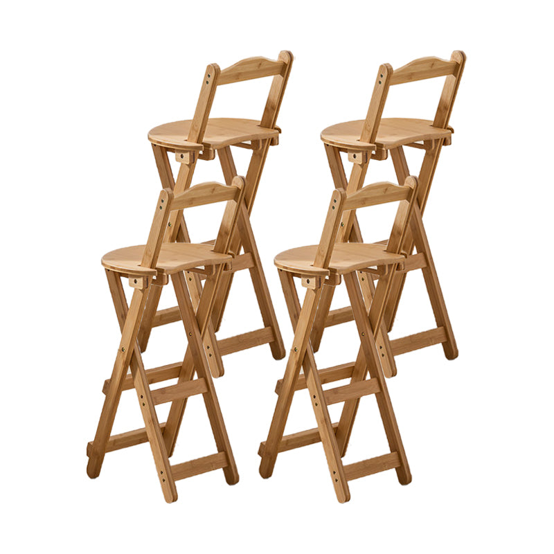 Taburete de bar de madera plegable sin brazos moderno para cocina con asiento de madera