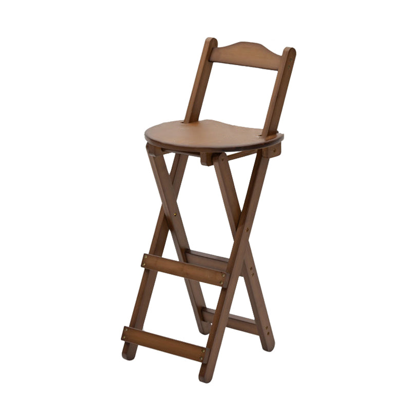 Taburete de bar de madera plegable sin brazos moderno para cocina con asiento de madera