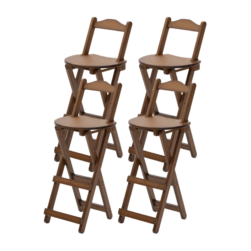 Taburete de bar de madera plegable sin brazos moderno para cocina con asiento de madera