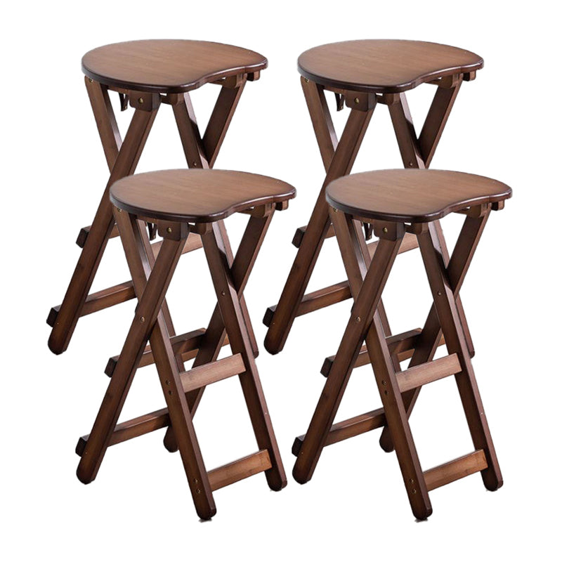 Taburete de bar de madera plegable sin brazos moderno para cocina con asiento de madera
