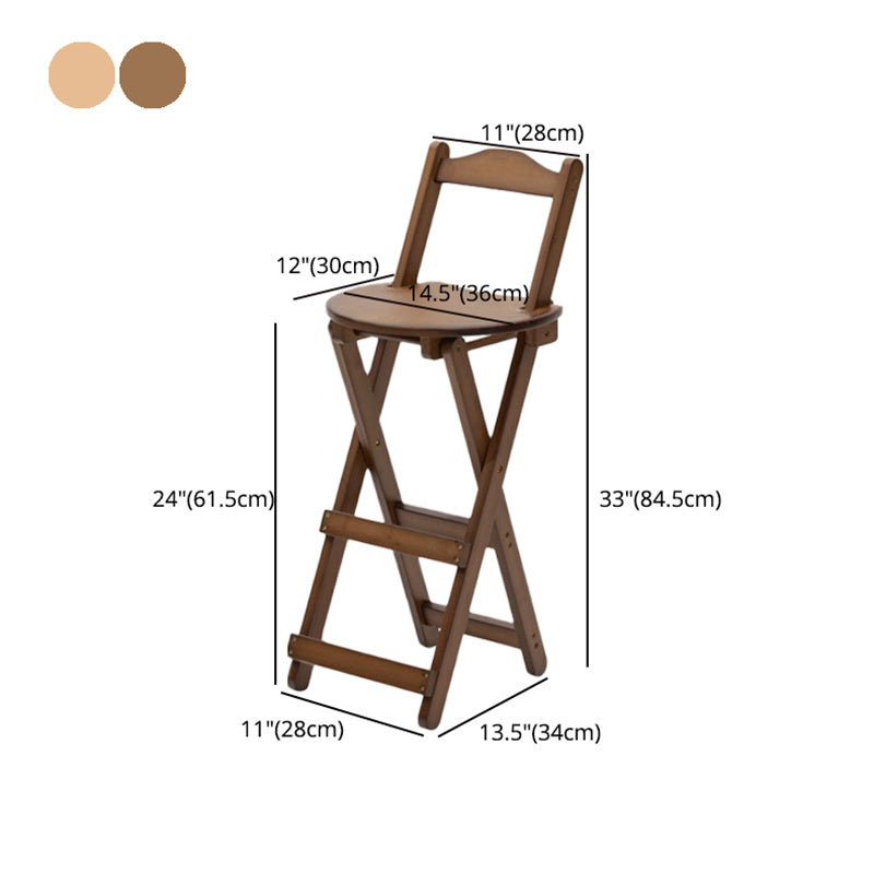 Taburete de bar de madera plegable sin brazos moderno para cocina con asiento de madera
