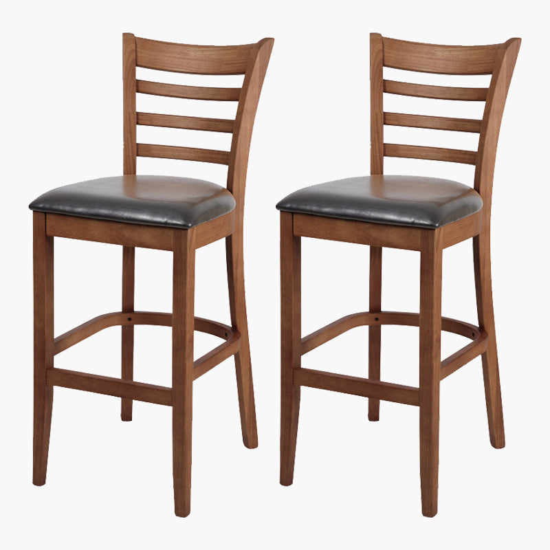Modern Style Solid Wood Bar Stool with Footrest Bar Lounge Bar Stool 30 Inches