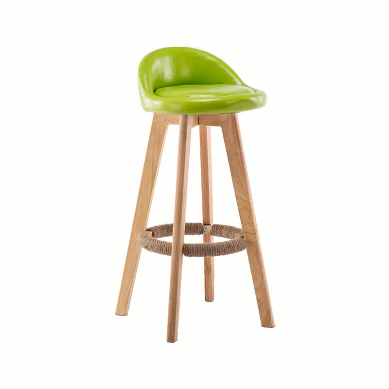 Modern Rotatable Backrest Counter Stool Wood Cafe Bar Stool with Cushion and Pedal