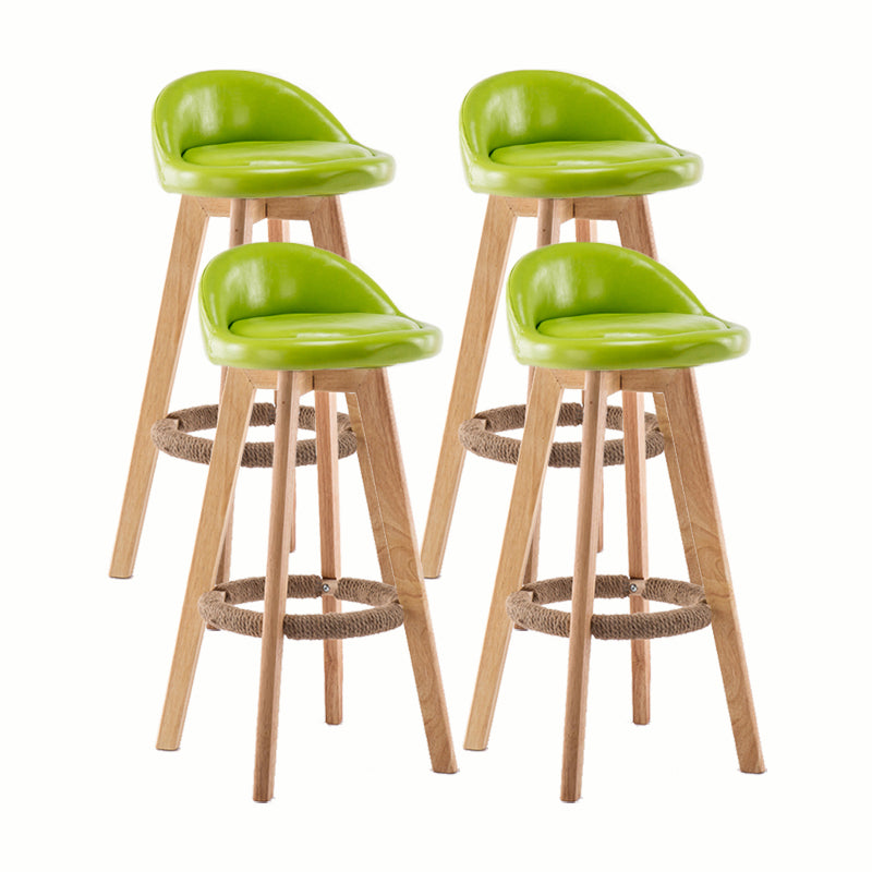 Modern Rotatable Backrest Counter Stool Wood Cafe Bar Stool with Cushion and Pedal