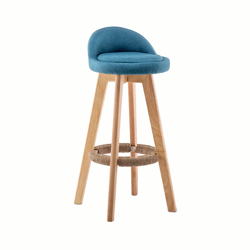 Modern Rotatable Backrest Counter Stool Wood Cafe Bar Stool with Cushion and Pedal