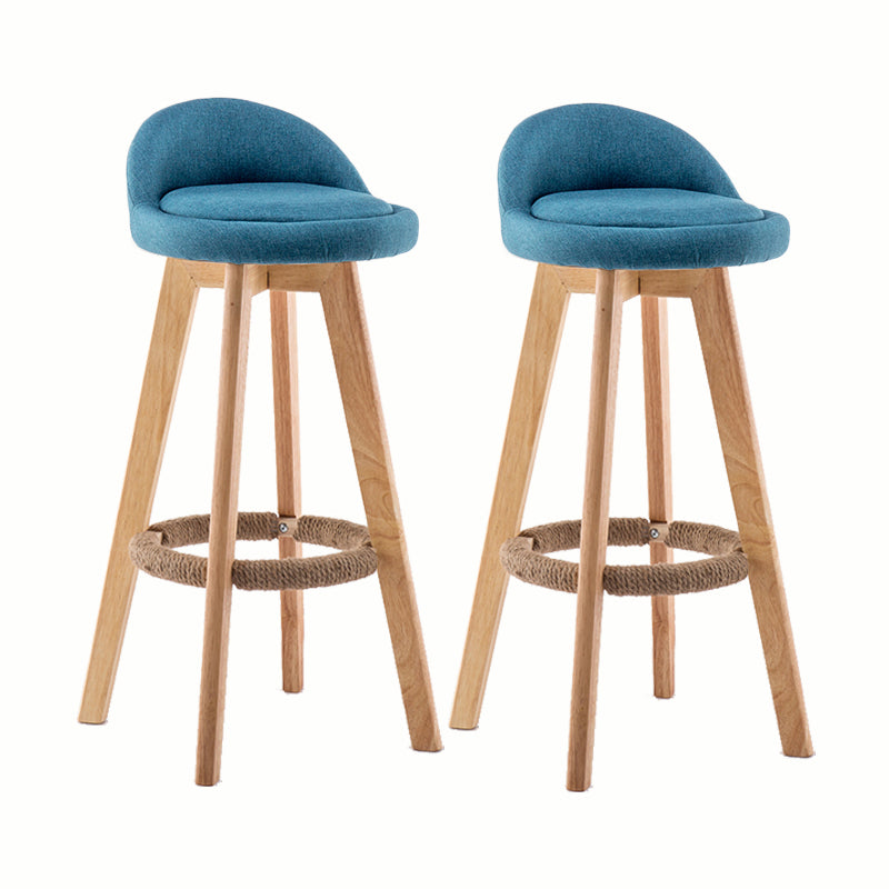 Modern Rotatable Backrest Counter Stool Wood Cafe Bar Stool with Cushion and Pedal