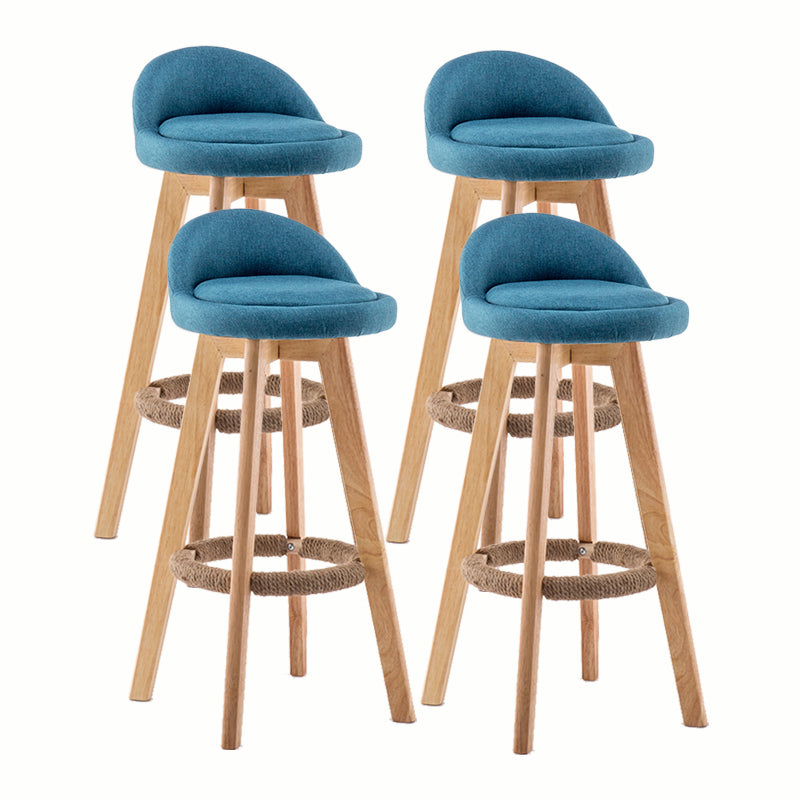 Modern Rotatable Backrest Counter Stool Wood Cafe Bar Stool with Cushion and Pedal