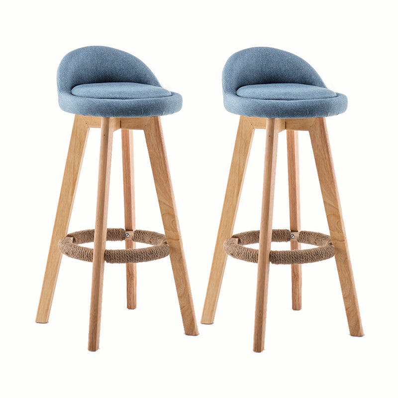 Modern Rotatable Backrest Counter Stool Wood Cafe Bar Stool with Cushion and Pedal